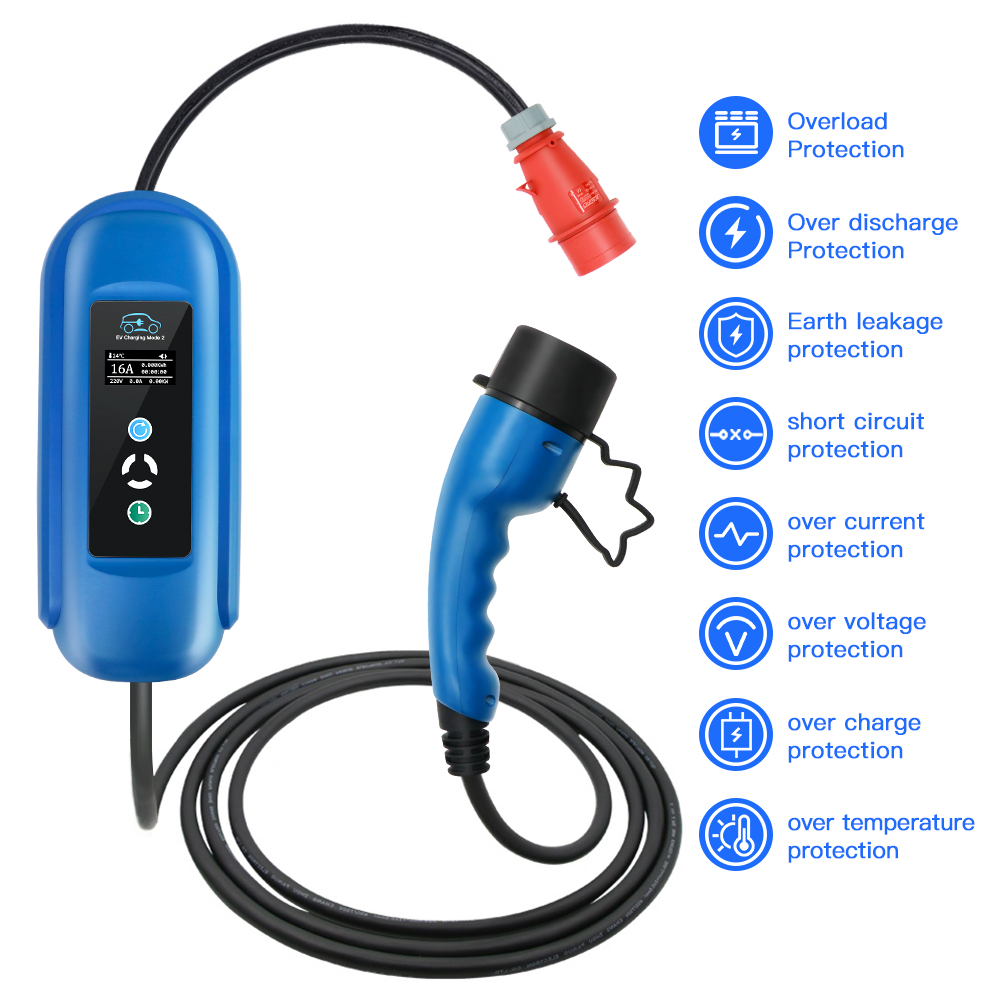 Kolanky EV Charger 16A 11KW Ty - đánh giá và giá Type 2 Portable Ev Charger 11Kw Cee